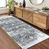 Acekool Vintage Washable Runner - 2x6 Non-Slip Rug in Soft Grey - 2 of 4