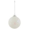 Northlight Frosted Sequined Christmas Ball Glass Ornaments - 2.75" (70mm) - White - 4ct - 4 of 4