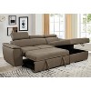 VYNXARIA 97 inch Convertible Sectional Sofa with Storage Chaise,Contemporary L-shaped Sleeper Corner Sectional Sofa with a Pull-Out Bed ,Brown - 4 of 4
