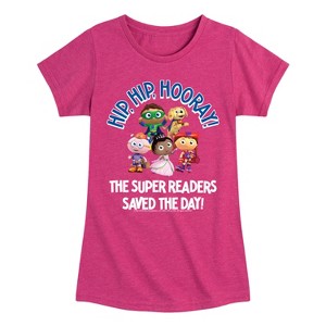 Girls' - Super Why - Hip Hip Hooray Fitted Short Sleeve Graphic T-Shirt - 1 of 4