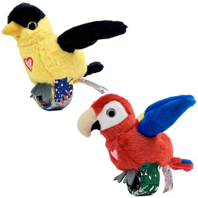 Happy Yappers: Birds 2 Pack - Oriole & Red Parrot, Interactive Plush Toy
