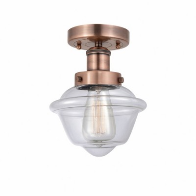 Oxford - 1 Light Semi-Flush Mount In Industrial Style-8.25 Inches Tall and 6.5 Inches Wide