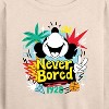 Women's - Disney - Mickey Never Bored Lightweight French Terry Wide Neck Long Sleeve Shirt - 2 of 4
