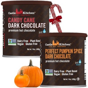 Castle Kitchen Candycane & Pumpkin Hot Chocolate Combo (1 of Each) - Dairy Free, Vegan Hot Cocoa Mix made With Decadent Dark Chocolate - 1 of 4