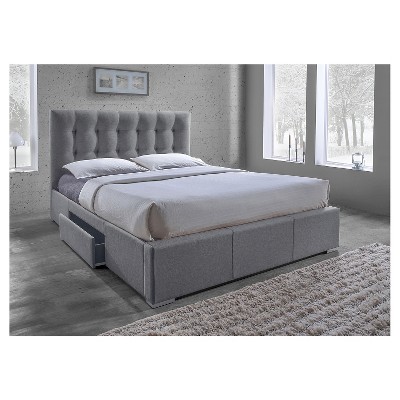 Grey Tufted Bed Target, Fenbrook Gray Upholstered King Storage Platform Bed