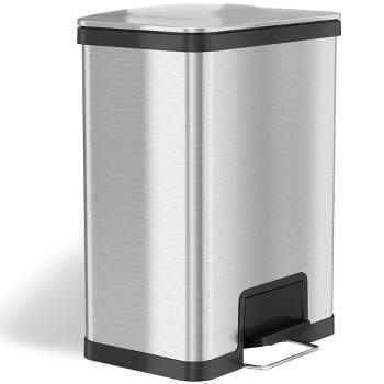 halo quality 13gal AirStep Feather Light Stainless Steel Step Trash Can