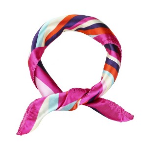 Allegra K Women's Flower Geometry Print Stripe Square Neck Scarves 1 Pc - 1 of 4