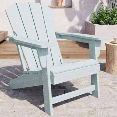 homfan Modern HDPE Plastic Adirondack Chair - Poly Lumber Weather Resistant Firepit Chair - with Wooden Textured