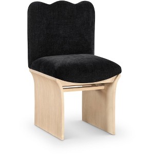 Meridina Furniture,Shaw Black Chenille Fabric Upholstered Dining Chair - 1 of 4