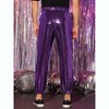 INSPIRE CHIC Men's Elastic Waist Nightwear Club Shiny Sequins Joggers - 3 of 4