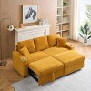 NicBex 80 inch Convertible Sleeper Chair,Modern Pull-out Sofa Bed with Footstool,Soft Couches with Solid Wood Frame for Living Room,Green/Orange/Black - 4 of 4