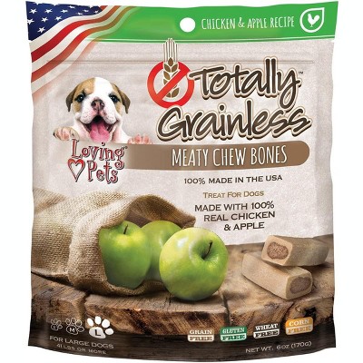 Loving Pets Totally Grainless Large Chicken & Apple Chewy Bones (6 oz Pack)