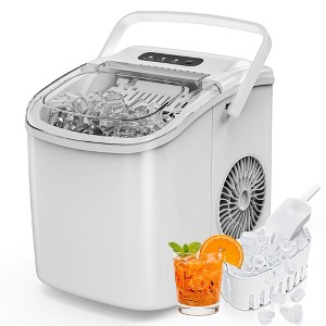 Simzlife Ice Maker Countertop, 26 Lbs/24H, Bullet Ice, 9 Pcs/6 Min, Portable Machine with Handle, Auto-Cleaning, Ultra Quiet, Smart Operation, Black - 1 of 4