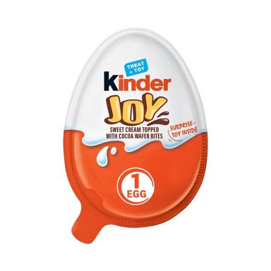 Kinder Joy Sweet Cream Topped with Cocoa Wafer Bites Milk Chocolate Treat + Toy Candy - 0.7oz