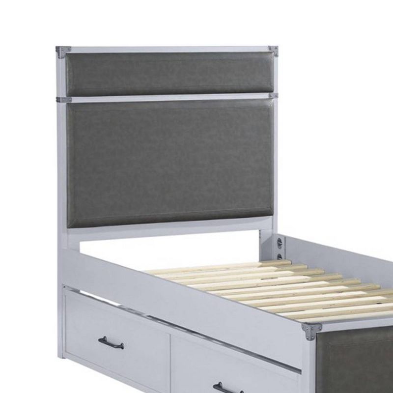 81&#34;Twin Bed Orchest Bed Gray PU Gray - Acme Furniture, 2 of 7