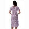 Just Love Womens Short Sleeve Nightgown  - Sleep Dress with Bow -  Purple - Paisley Small - 3 of 3