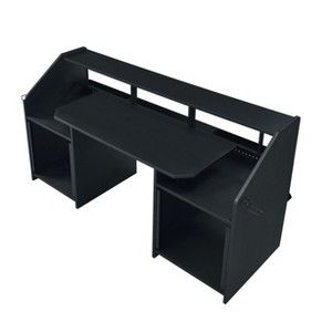 Vynxaria Black Computer Desks Music Production Desk with Earphone Rack Ergonomic Workspace Solution - 1 of 4