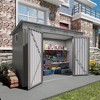 Vynxaria 4x9FT Outdoor Metal Storage Shed, Garden Tool House with Sloping Roof, 6 Vents & 2 Swing Doors for Backyard/Patio/Garage/Lawn, Gray - 3 of 4