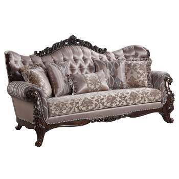 92" Benbek Sofa Fabric and Antique Oak Finish - Acme Furniture