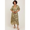 PinkBlush Olive Metallic Floral Jacquard Overlay Maternity Maxi Dress - 4 of 4