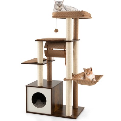 Tangkula Cat Tree Tower Multi-level Activity Center Furniture W/ Condo ...