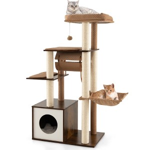 Tangkula Cat Tree Tower Multi-level Activity Center Furniture w/ Condo & Swing Tunnel - 1 of 4
