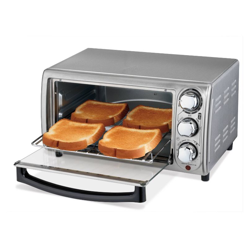Hamilton Beach 4-Slice Toaster Oven - Silver, 5 of 6
