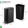 Kitchen Trash Can 3.2 Gallon w/ Soft Close Lid & Foot Pedal Fingerprint Resistant Kitchen Garbage Bin - 2 of 4
