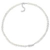 EVERLY JEWELRY | Sterling Silver 4-6.5mm Cultured Freshwater Pearl Necklace with Leaf Charm and Clasp, 19" - 2 of 4