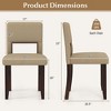 Costway Wooden Dining Chair Set of 2/4 with Acacia Wood Frame Padded Seat & Back Home Beige - image 3 of 4