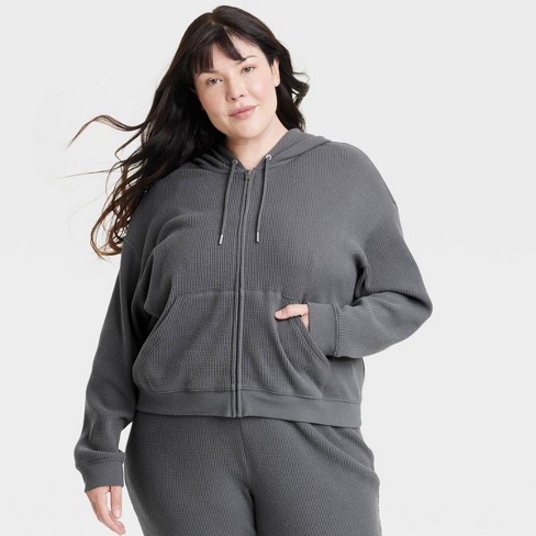 Women's Thermal Zip-Up Hoodie Sweatshirt - Auden™ - image 1 of 3