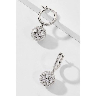 AJOA DISCO BALL CZ DROP HUGGIE EARRINGS