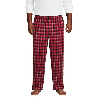 Lands' End Men's Big Flannel Pajama Pants - 2x Big - Rich Red Field ...