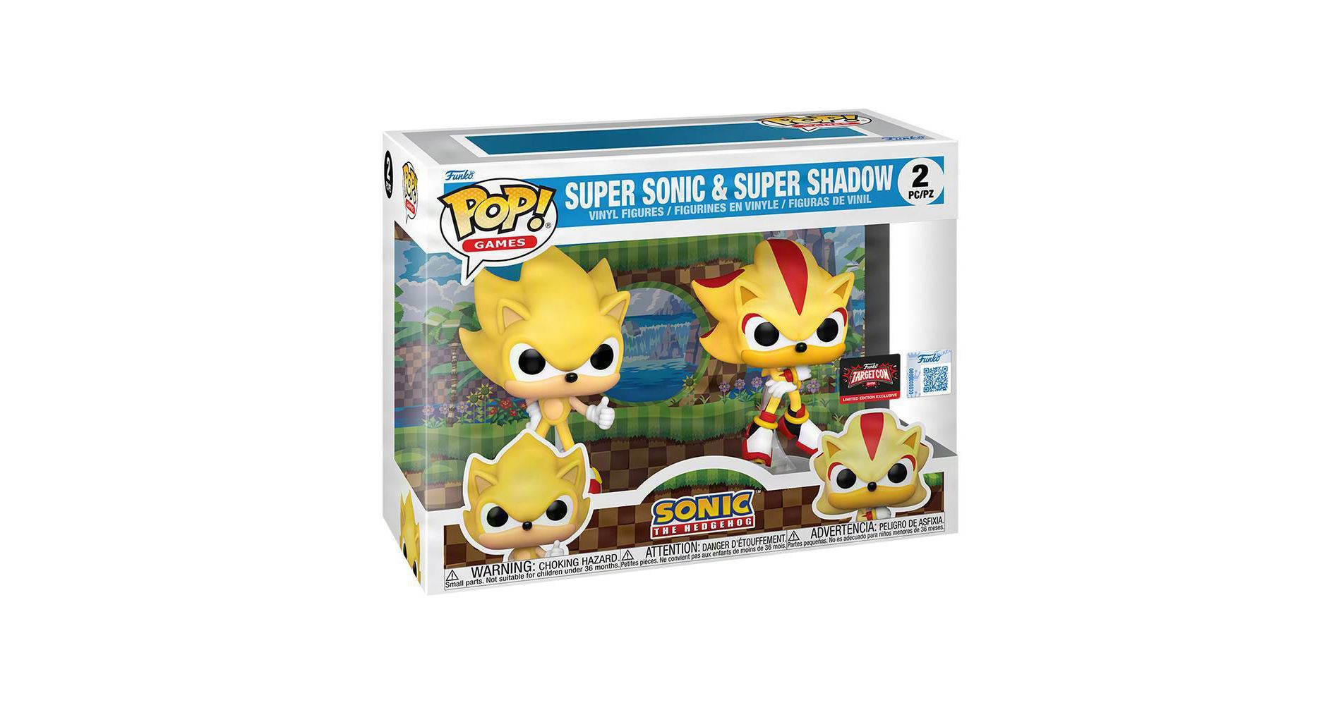 Funko POP! Games: Sonic The Hedgehog - Super Sonic & Super Shadow Limited Edition Exclusive Vinyl Figures 2pc