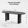 Wooakway 30"H Fashion Oval Wood Dining Table Kitchen Table Conference Table Gathering Table with Double Pedestal Black/Walnut/Natural Wood - 4 of 4