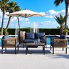 Modular Multi-Person Outdoor Sofa Set with Tempered Glass Table ââ‚?Ideal for Garden, Backyard, and Balcony - 4 of 4