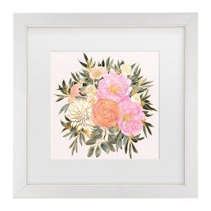 Trademark Fine Art - Rosana Laiz Blursbyai Nanette floral bouquet in pastels Matted Framed Art - 1 of 4