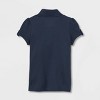 Toddler Girls' Short Sleeve Interlock Uniform Polo Shirt - Cat & Jack™ Blue - image 2 of 3