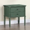 Comfort Pointe Ellison Nightstand Vintage Green: 2 Drawers, Bamboo Style Legs, Nautical Design - 3 of 4