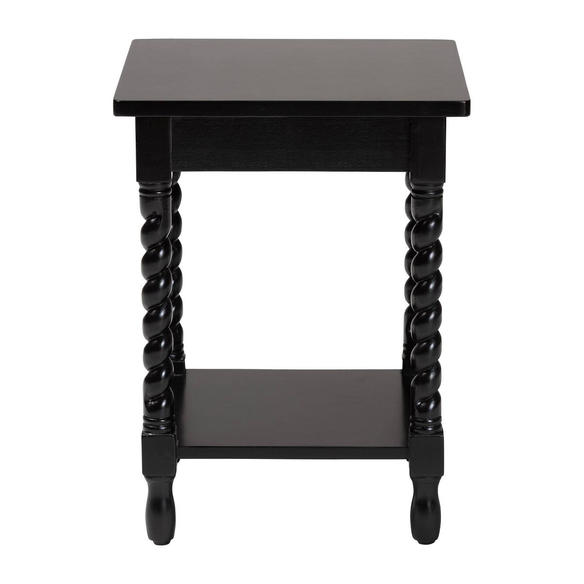 Baxton Studio Niklas Nightstand with Twisted Legs Black - thumbnail 5