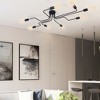 Rennnsan Stenvia 47"W 8-Light Geometric Glass Industrial Dimmable Semi Flush Mount in Black - 2 of 4