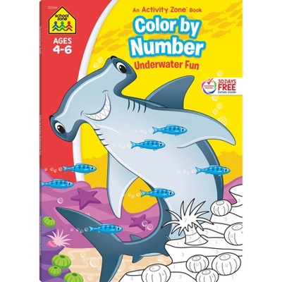 School Zone Color by Number Underwater Fun Workbook - (Paperback)