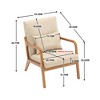 Modern Style Armchair, Solid Wood Upholstered Leisure Armchair With One Pillow - 3 of 3