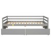 VYNXARIA Twin Size Gray Sleeper Sofa with 2 Storage Drawers and Guardrails - 3 of 4