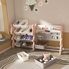 KWPZQEB Toy Storage Organizer - Toy Organizers and Storage with 2 Tier Bookshelf & 12 Storage Bins, Kids Bookshelf and Toy Storage for Kids Room - 2 of 4