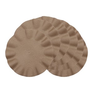 REGALWOVEN Farmhouse Placemats Set of 6 Placemats with Wavy Edge for Dining Table Decor Indoor Outdoor Washable Kitchen Table Mat - 1 of 4