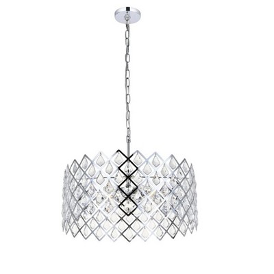Lyla 21" Chrome Crystal Pendant Light