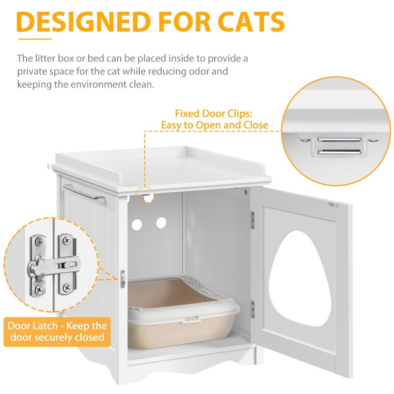 Yaheetech Cat Litter Box Enclosure Indoor for Small Cat/Dog, 5 of 9