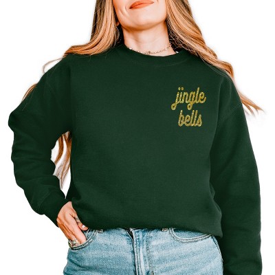 Simply Sage Market Embroidered Jingle Bells Bold Cursive Sweatshirt
