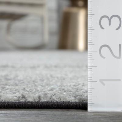 Reversible Abstract Gray Synthetic 4' x 6' Easy Care Rug